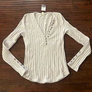 New Free People Thermal Light Pink Top New With Tag!